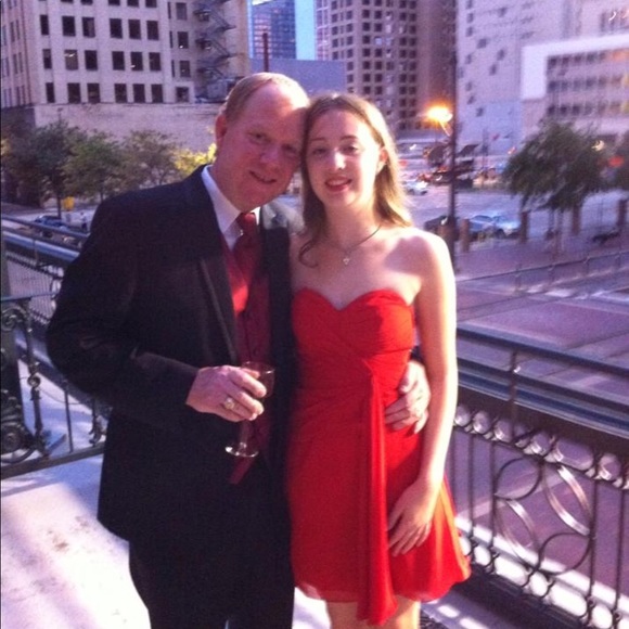 NWOT strapless red Faviana formal dress - Picture 3 of 10